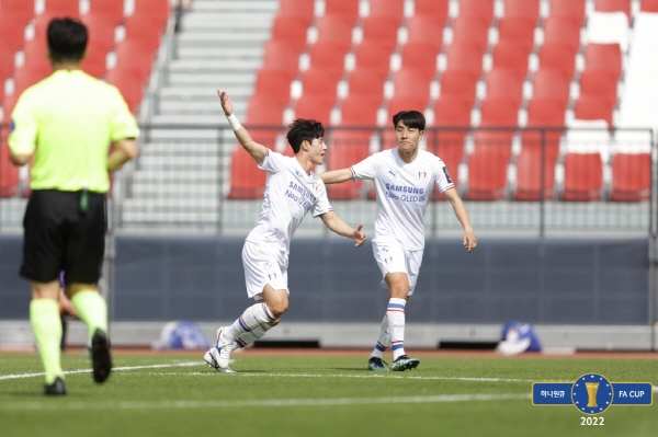 FA컵 김천전에서 선제골을 기록한 정승원 ⓒ연합뉴스=한국프로축구연맹 제공 FA컵 김천전에서 선제골을 기록한 정승원 ⓒ연합뉴스=한국프로축구연맹 제공
