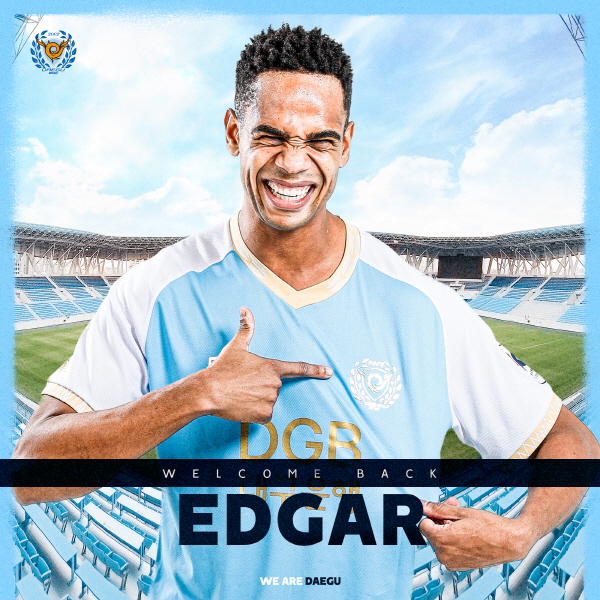 대구와 2023시즌 계약을 체결하며 K리그로 돌아온 에드가 ©대구 FC 제공 대구와 2023시즌 계약을 체결하며 K리그로 돌아온 에드가 ©대구 FC 제공