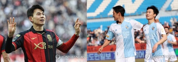 2경기 연속 공격포인트를 기록중인 서울 임상협(좌)과 울산 엄원상(오른쪽 사진 우) ©연합뉴스=한국프로축구연맹 제공 2경기 연속 공격포인트를 기록중인 서울 임상협(좌)과 울산 엄원상(오른쪽 사진 우) ©연합뉴스=한국프로축구연맹 제공