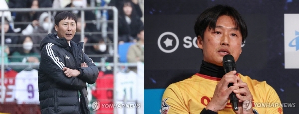 전북 김상식(좌) 감독과 광주 이정효(우) 감독 ©연합뉴스=한국프로축구연맹 제공 전북 김상식(좌) 감독과 광주 이정효(우) 감독 ©연합뉴스=한국프로축구연맹 제공